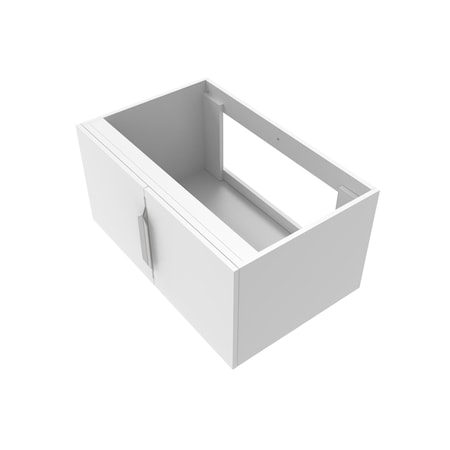 Castello Usa Alpine 30-inch White Vanity Base with Brushed Nickel Handle CB-MC-30W-BN-VBO